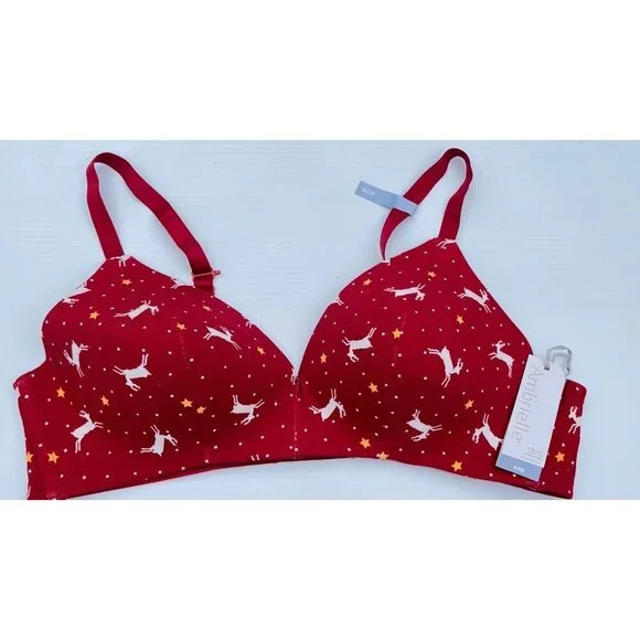 Ambrielle Women’s Bra 40B & Hipster Panty 1X Set Organic Cotton Deer Print - Picture 7 of 14